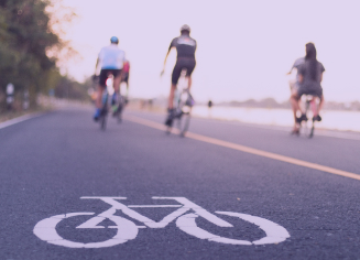 cyclists on the go